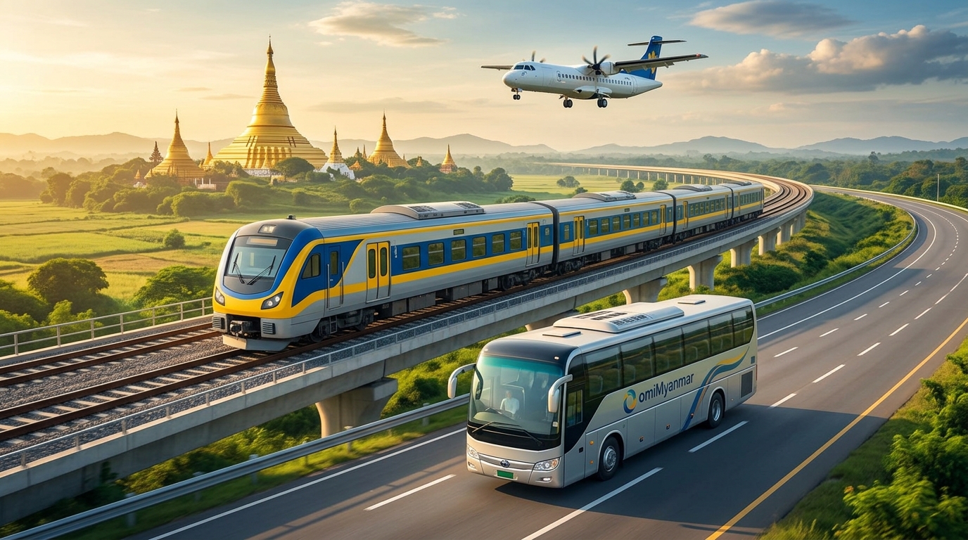 Navigating Myanmar's Transportation Network: Trains, Buses, and Domestic Flights Explained