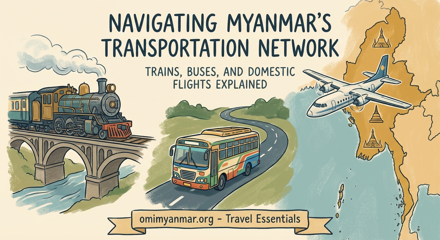 Navigating Myanmar's Transportation Network: Trains, Buses, and Domestic Flights Explained — 1