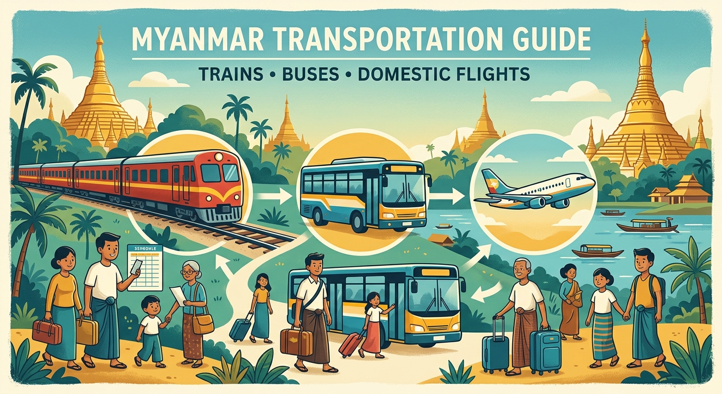 Navigating Myanmar's Transportation Network: Trains, Buses, and Domestic Flights Explained — 3