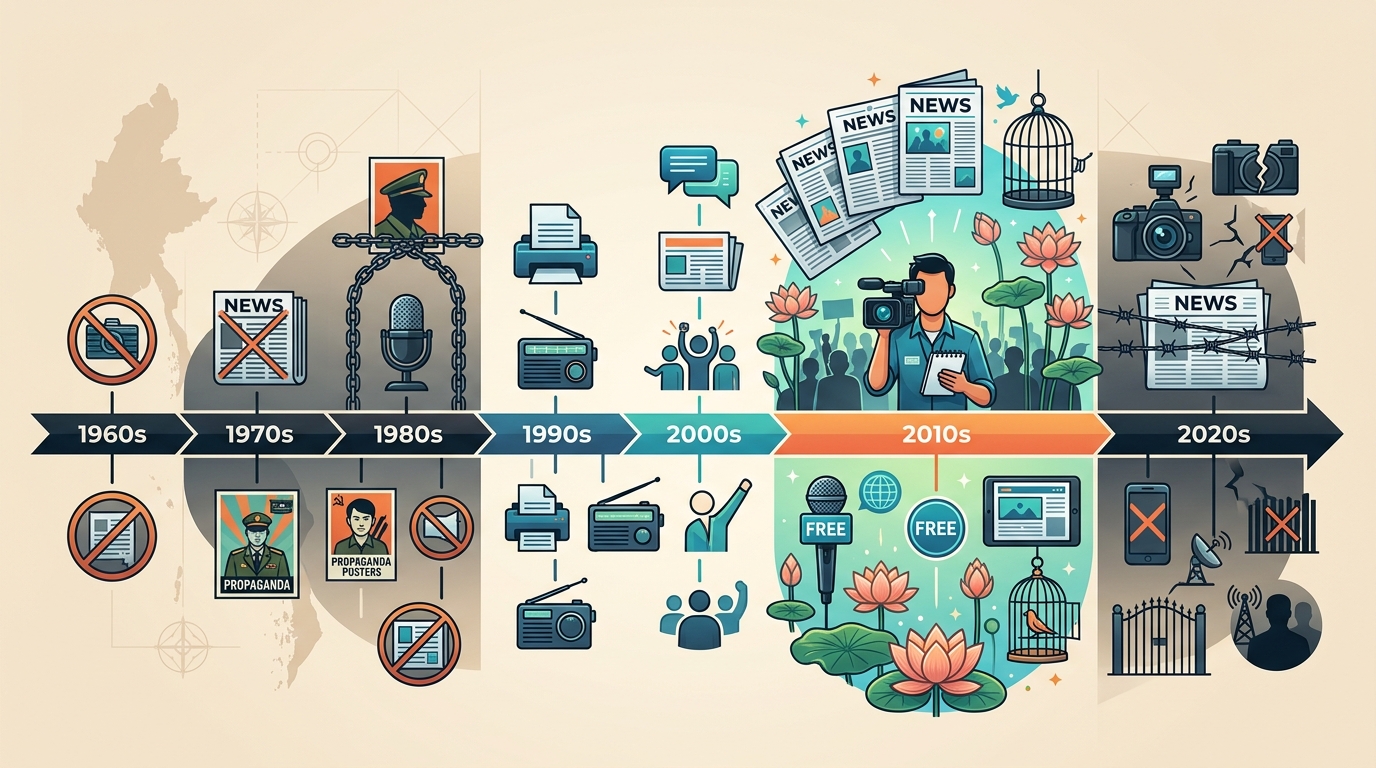 The Evolution of Press Freedom in Myanmar: A Decade-by-Decade Timeline