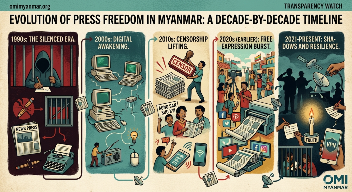 The Evolution of Press Freedom in Myanmar: A Decade-by-Decade Timeline — 1