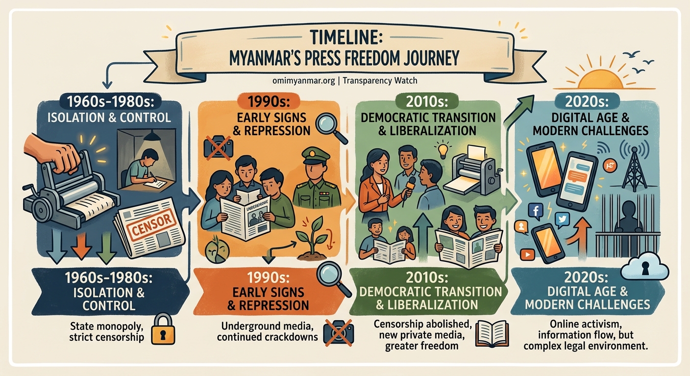 The Evolution of Press Freedom in Myanmar: A Decade-by-Decade Timeline — 2