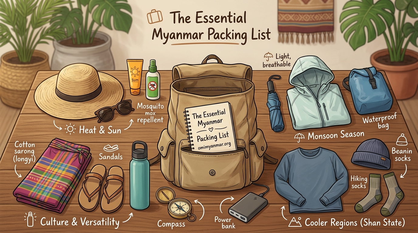 The Essential Myanmar Packing List: What to Bring for Every Season and Region - Illustration 1