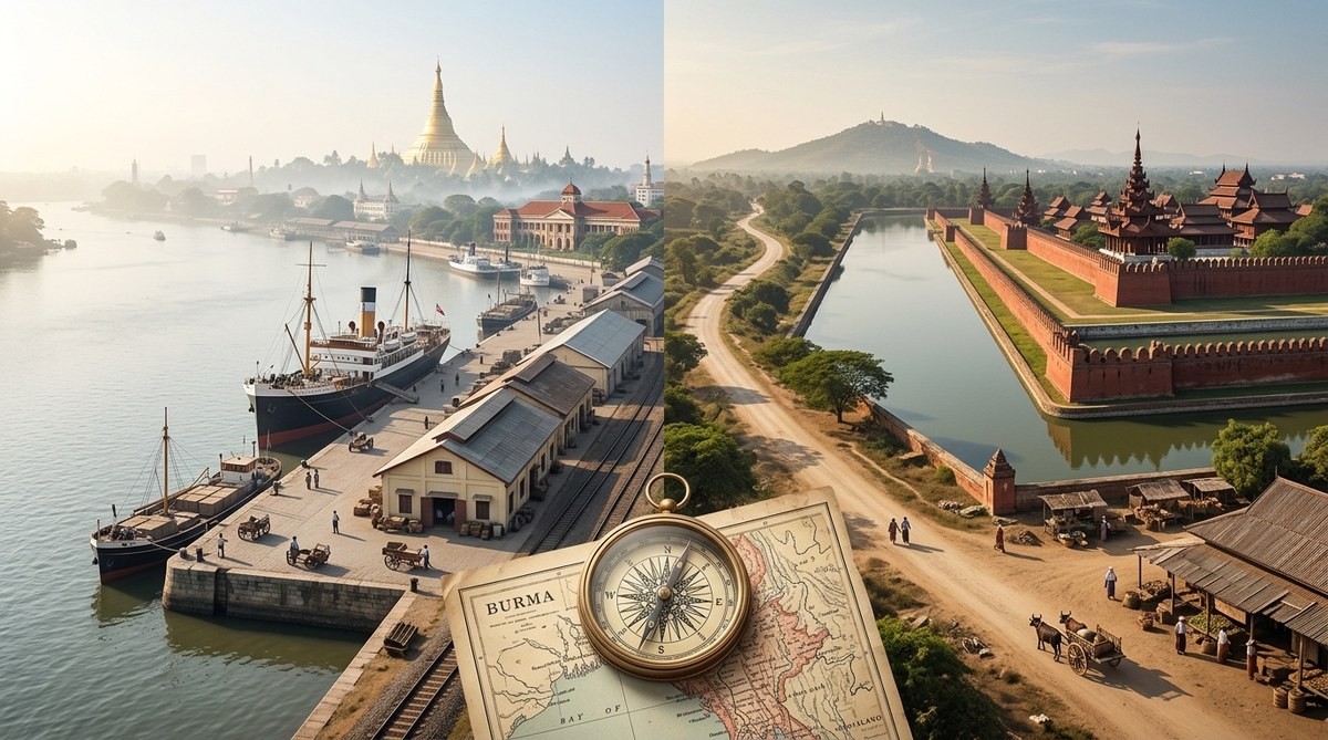 Why Did the British Choose Rangoon Over Mandalay as Colonial Burma's Capital?
