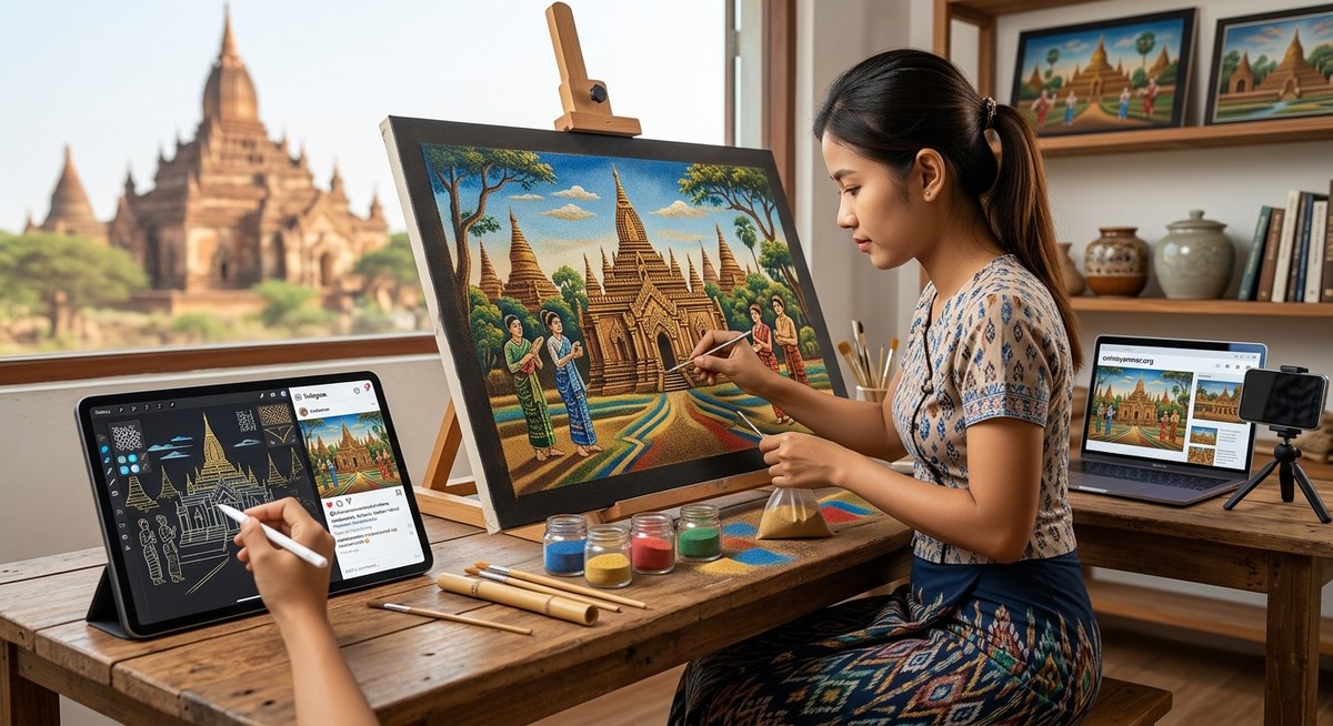 How Myanmar's Sand Painting Tradition Is Adapting to the Digital Age